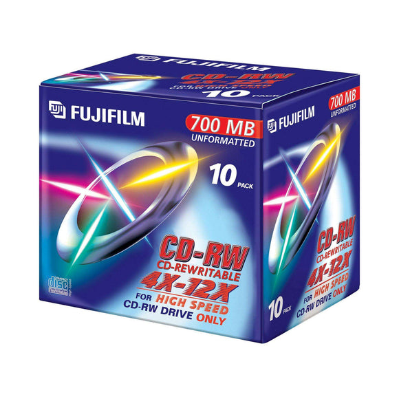 FUJIFILM CD-RW 80 Branded - Standard Case (10 Pack)