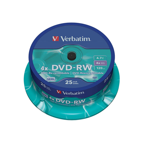 Verbatim DVD-RW 4.7GB Branded - 25 Cakebox