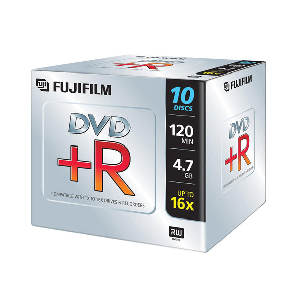 FUJIFILM DVD+R 4.7GB Branded - Standard Case (10 Pack)