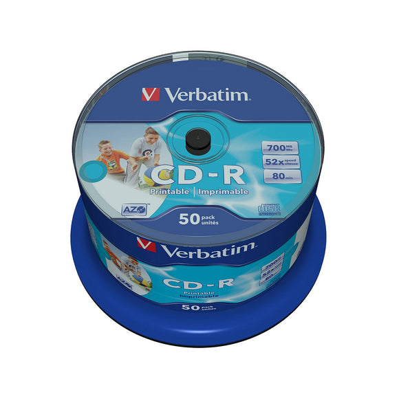Verbatim CD-R 80 Inkjet Printable - 50 Cakebox