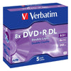 Verbatim DVD+R DL 8.5GB Branded - Standard Case (5 Pack)