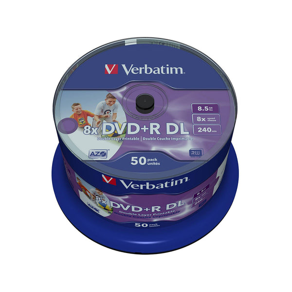 Verbatim DVD+R DL 8.5GB Inkjet Printable - 50 Cakebox