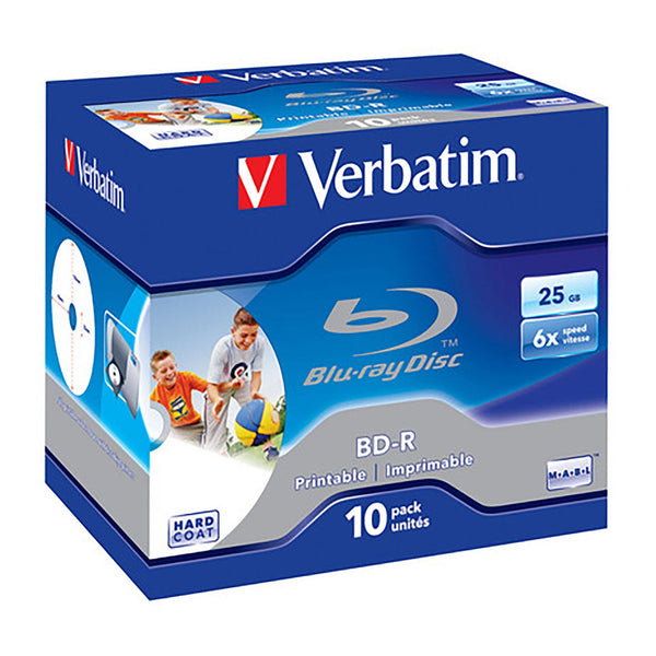 Verbatim Blu-ray BD-R SL 25GB Printable - Standard Case (10 Pack)