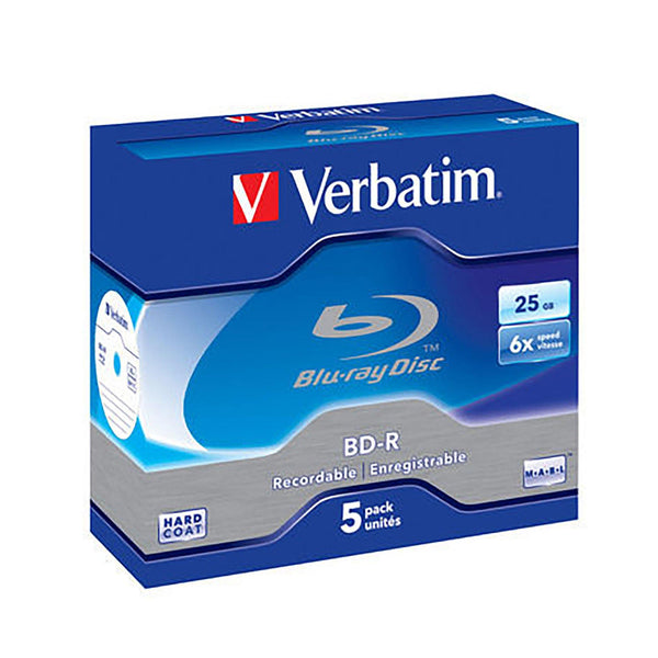 Verbatim Blu-ray BD-R SL 25GB Branded - Standard Case (5 Pack)