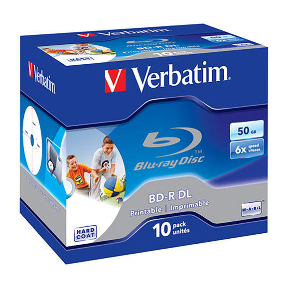 Verbatim Blu-ray BD-R DL 50GB Printable - Standard Case (10 Pack)