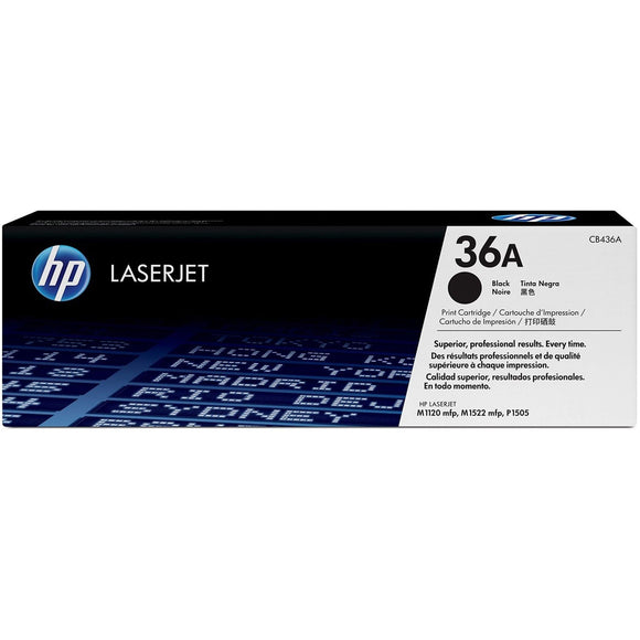 HP 36A Black Original LaserJet Toner Cartridge (CB436A)