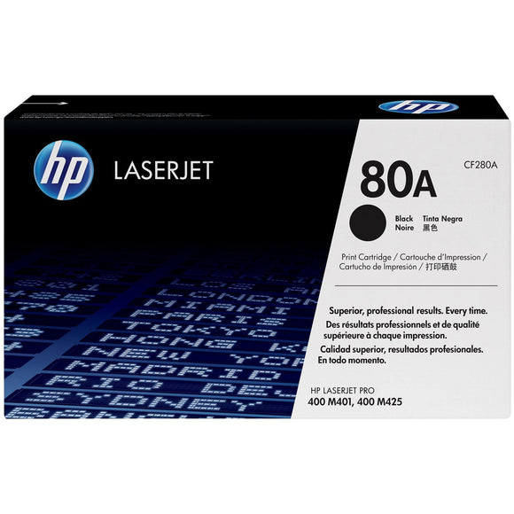 HP 80A Black Original LaserJet Toner Cartridge (CF280A)