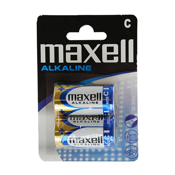 Maxell C Cell Alkaline - 2 Pack