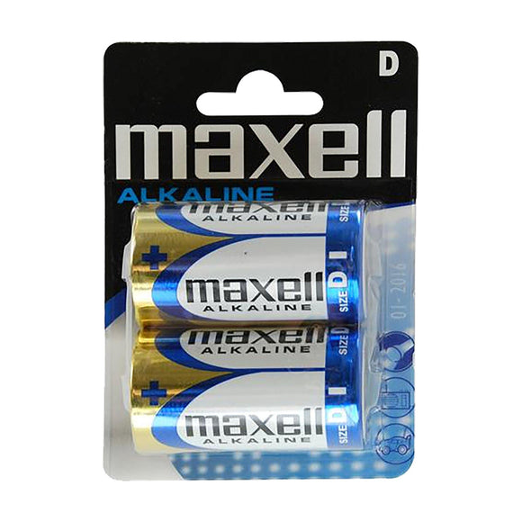 Maxell D Cell Alkaline - 2 Pack