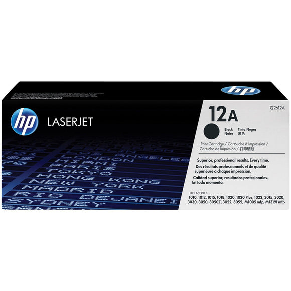 HP 12A Black Original LaserJet Toner Cartridge (Q2612A)