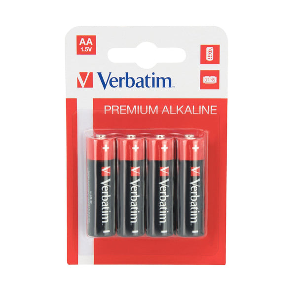 Verbatim Premium Alkaline AA Battery  - 4 Pack