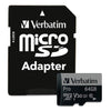 Verbatim MicroSDXC PRO 64GB Memory Card & Adapter