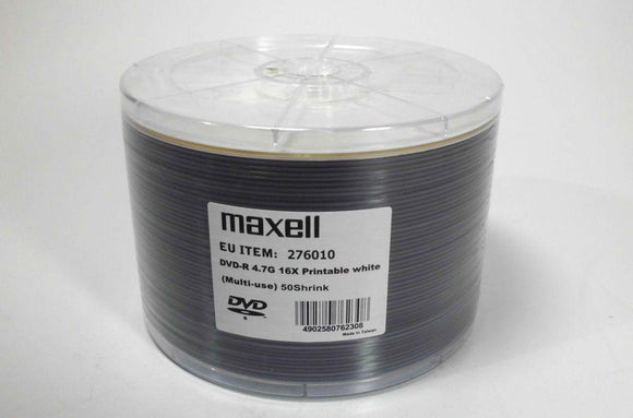 Maxell DVD-R 4.7GB Printable - 50 Shrink Wrapped